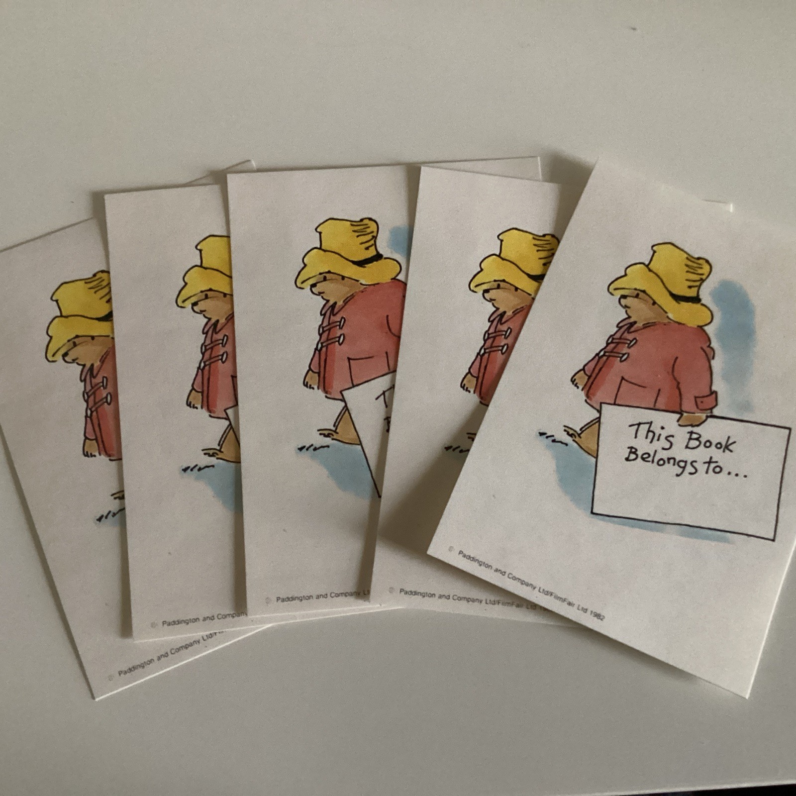 5 Charming Vintage Bookplates - Paddington Bear - Rare - 1982 - Very Good Cond 5 Charming Vintage Bookplates - Paddington Bear - Rare - 1982 - Very Good Cond