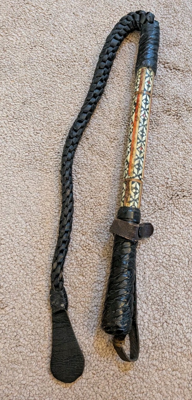 Antique Middle Eastern Camel Whip With Stiletto Dagger