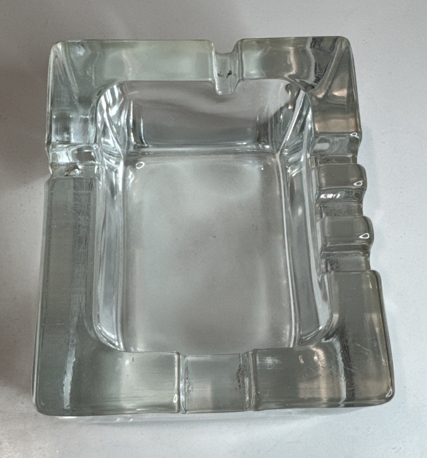 Vintage Kaj Franck Ashtray / Cigaro / Clear Glass / 1960s / 4”x3.5” / Tabletop