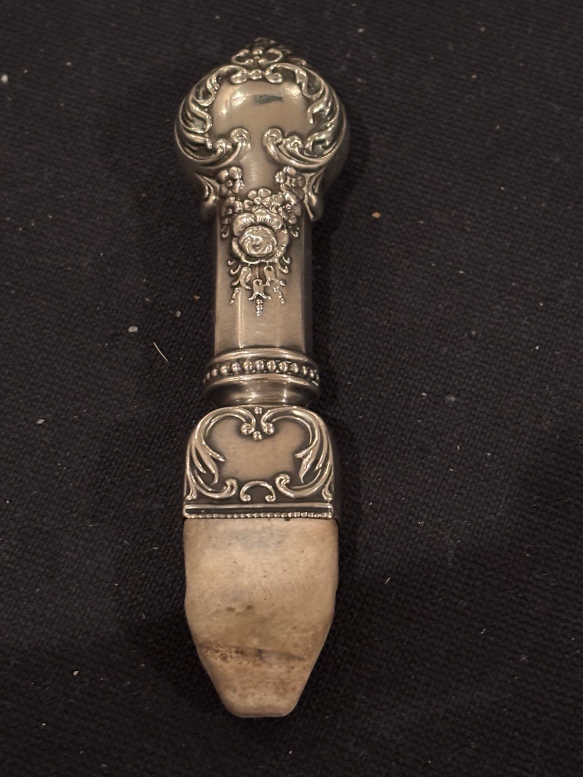 ANTQ F&B VICTORIAN c.1890’s STERLING SILVER FANCY REPOUSSE ABRASIVE INK ERASER