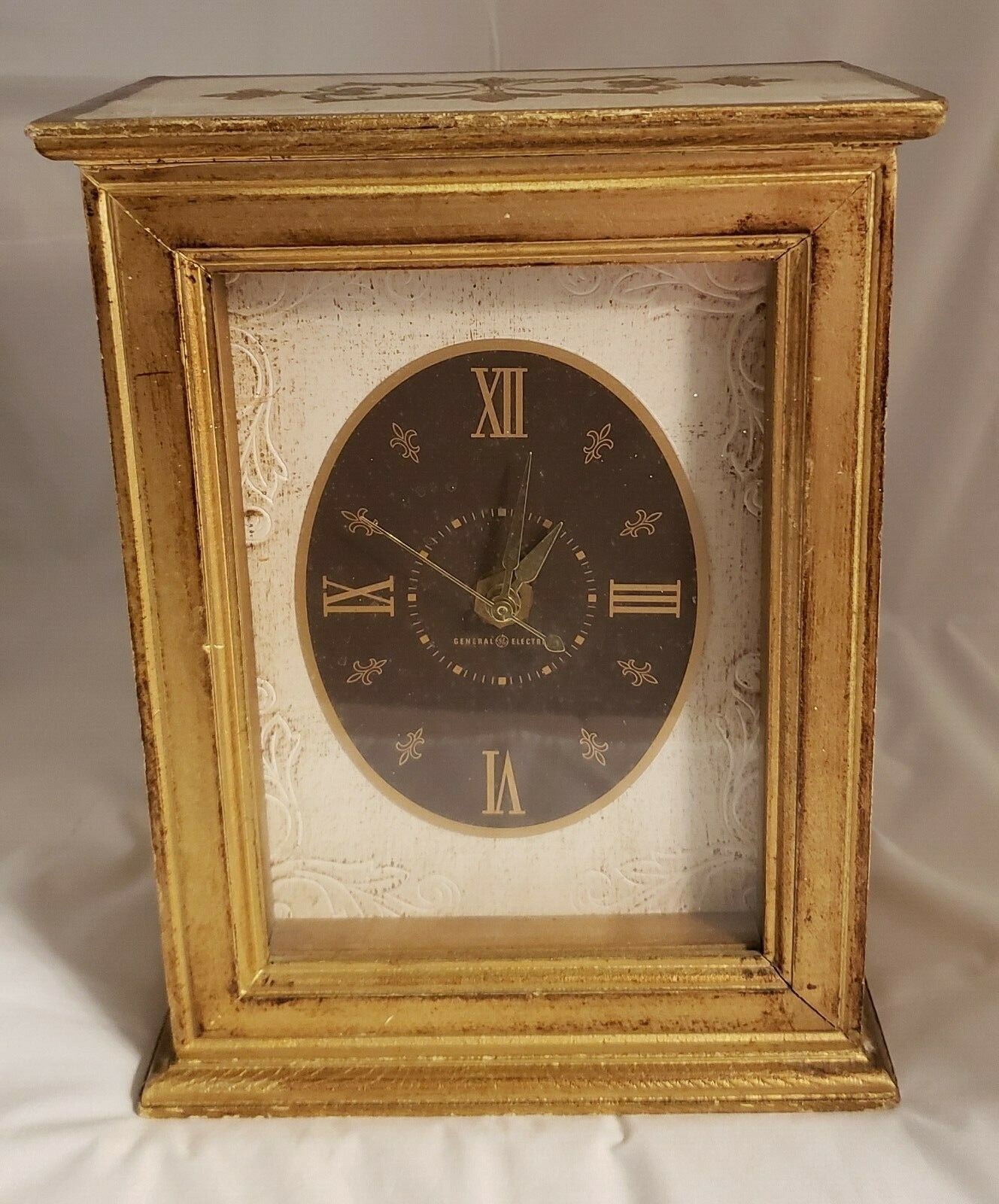 Vintage General Electric Clock Gold Gilt Florentine Style Case