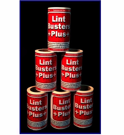 Lint Busters 6 Dog Cat Hair Removers 30\' LONG Refills Sticky Paper ~ MADE in USA