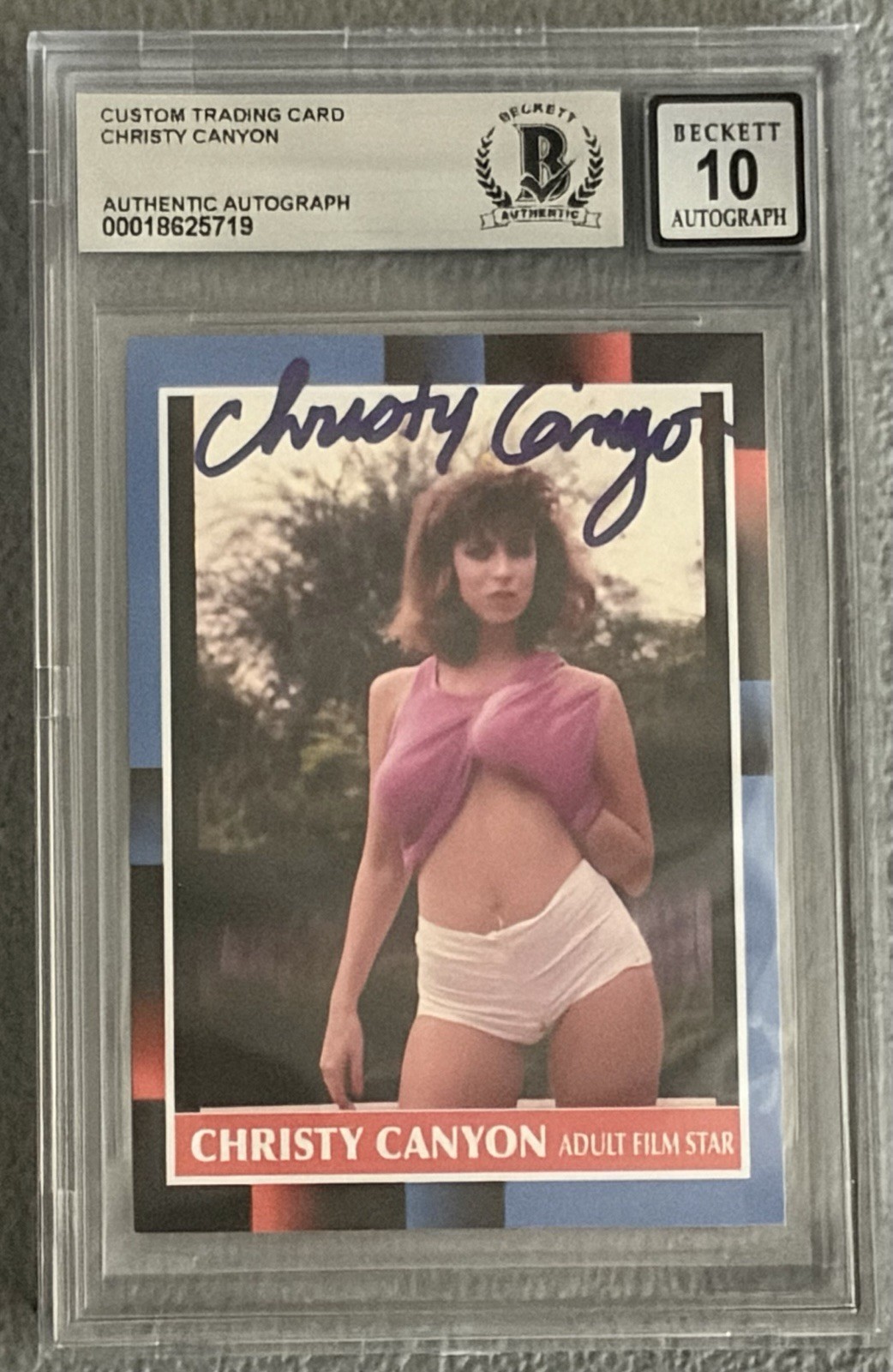 Christy Canyon Signed Custom Trading Card BAS Beckett Witness Autograph Grade 10