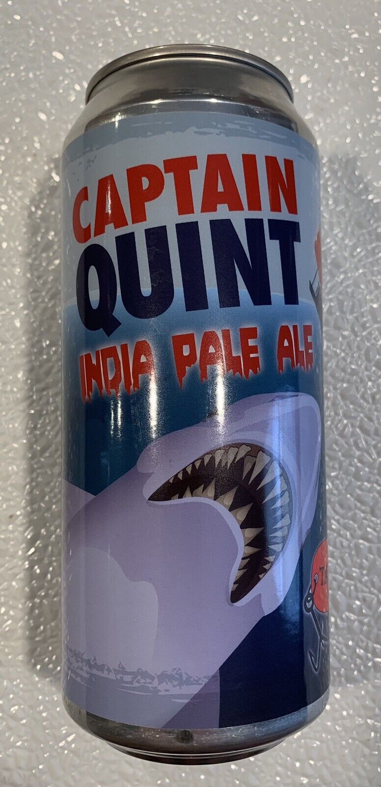 CAPTAIN QUINT JAWS GREAT WHITE SHARK MOVIE NAUTICAL FISHING CRAFT BEER CAN
