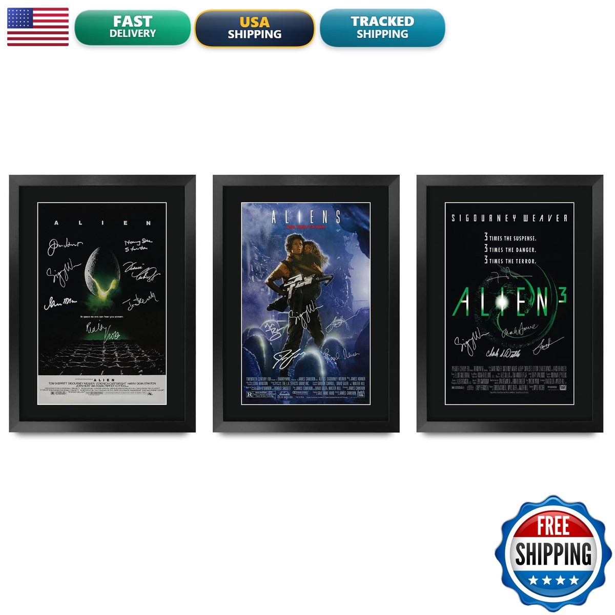 HWC Trading Alien Collection Poster Set Signed Autograph 16\