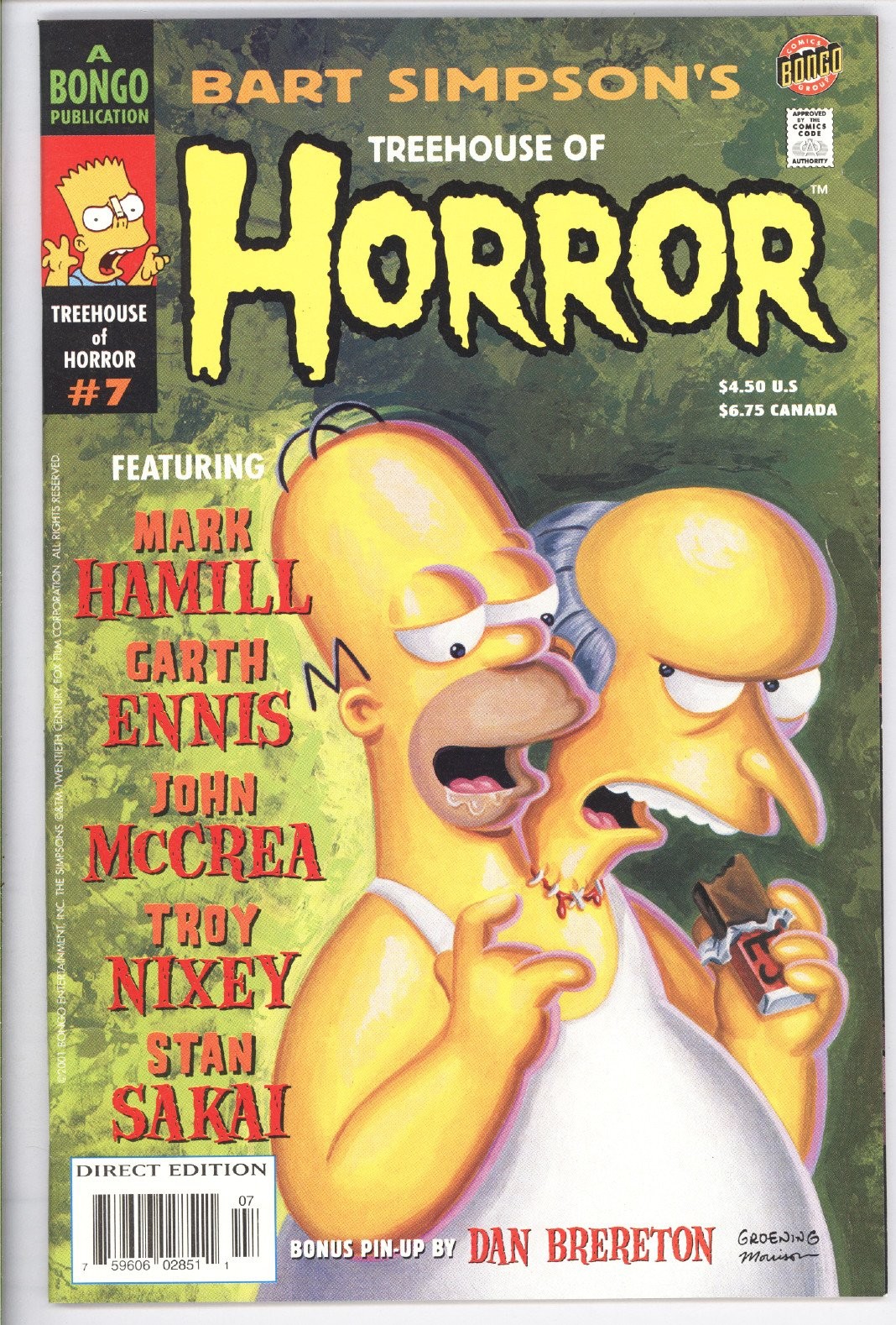 Bart Simpson\'s Treehouse Of Horror #7 Matt Groening 2001 NM/MT 9.8