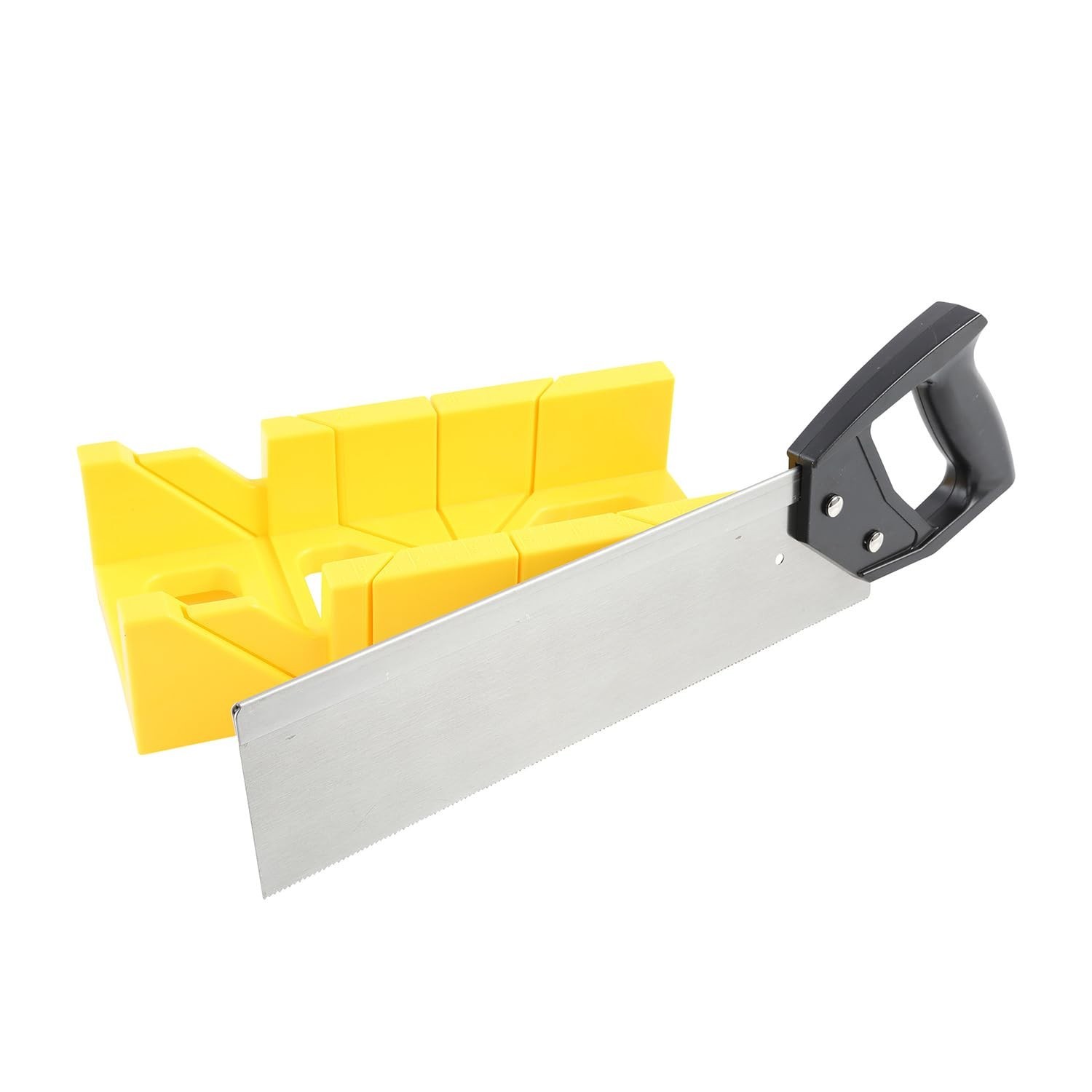 GreatNeck BSB14 Mitre Box and Saw Set, 12 Inch Mitre Box with 14 Inch Back Sa...