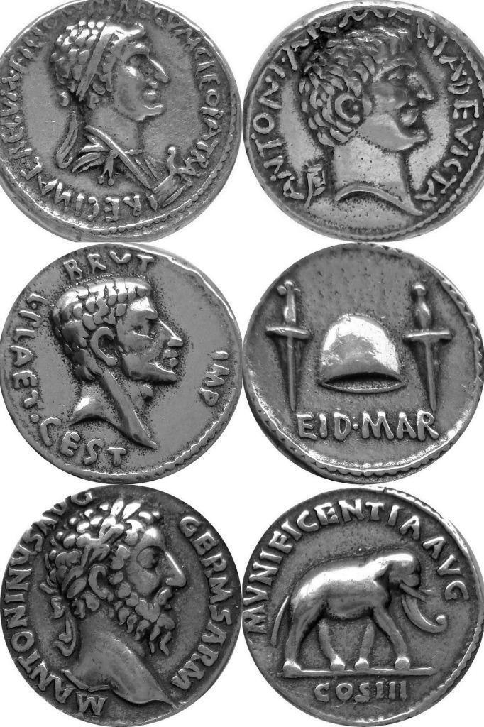 Cleopatra, Brutus, Marcus Aurelius, 3 Famous ROMAN REPLICA REPRODUCTION COINS