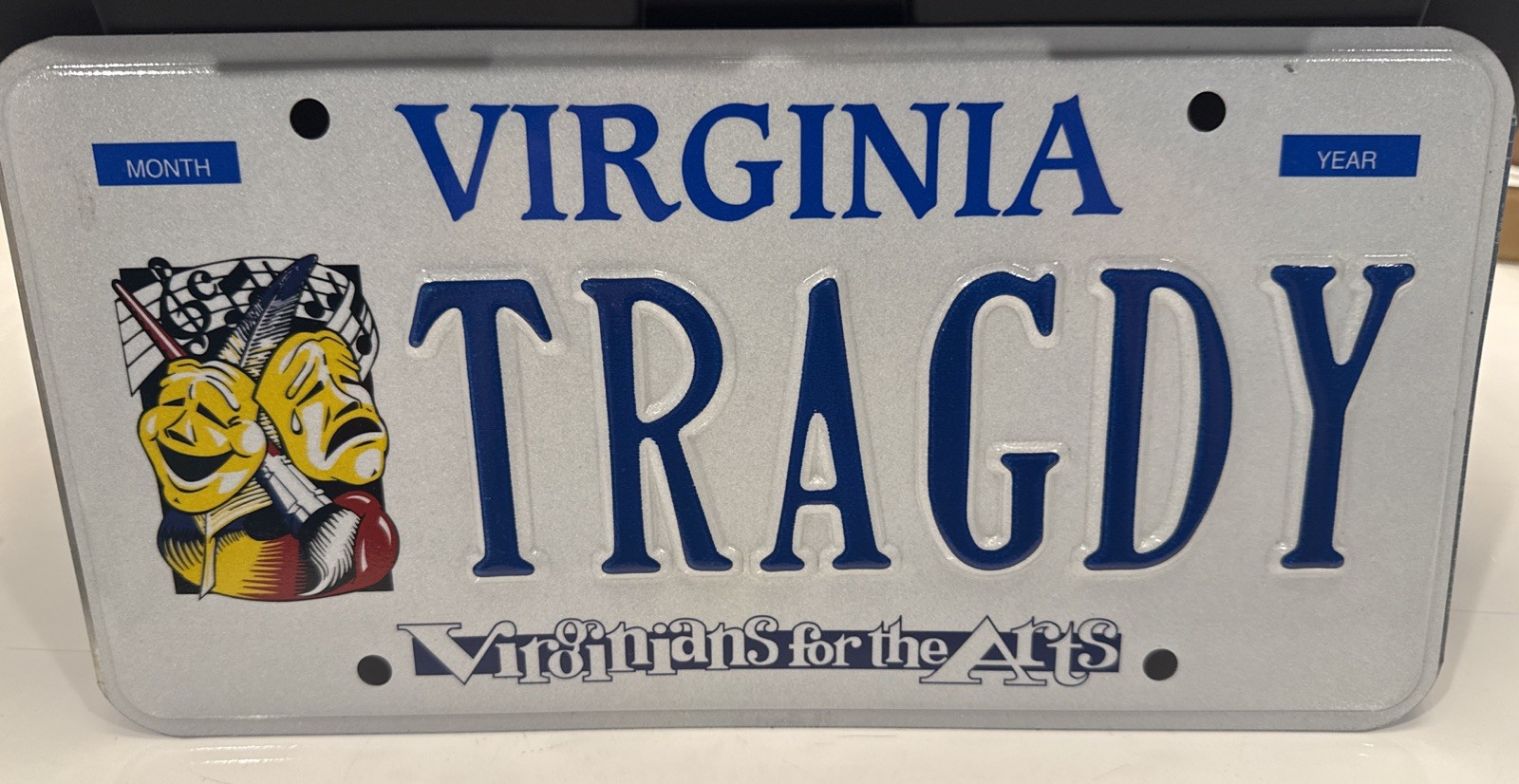 Exp. Va Personalized Vanity License Plate Deer Virginia Arts Tragedy TRAGDY SIgn