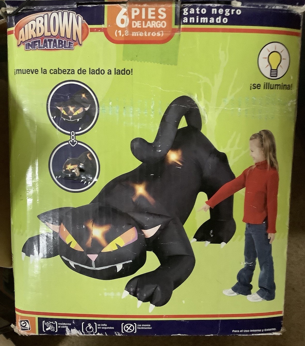 Gemmy Airblown Infatable 6ft Animated Halloween Black Cat VIDEO Gemmy Airblown Infatable 6ft Animated Halloween Black Cat VIDEO