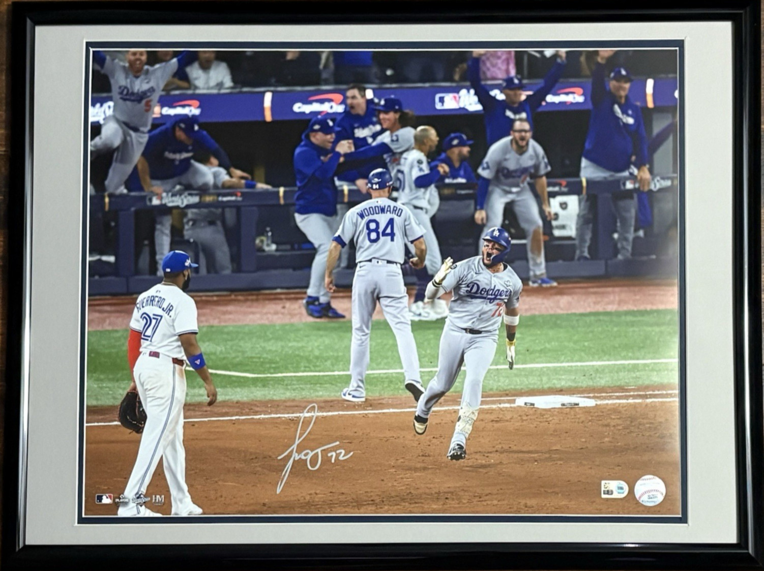 MIGUEL ROJAS SIGNED AUTO 16X20 2025 WORLD SERIES GAME 7 WS HERO MLB AUTH HOLO