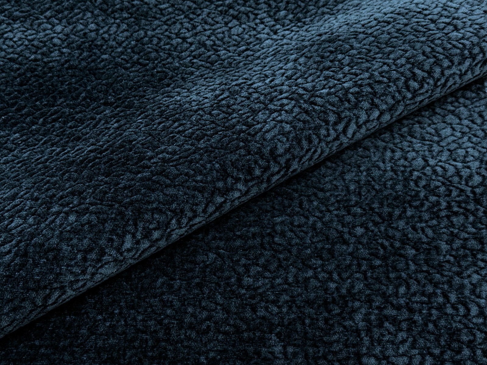 8.5 yd Kravet Barton Chenille Dark Blue Plush Textured Upholstery Fabric  - CF