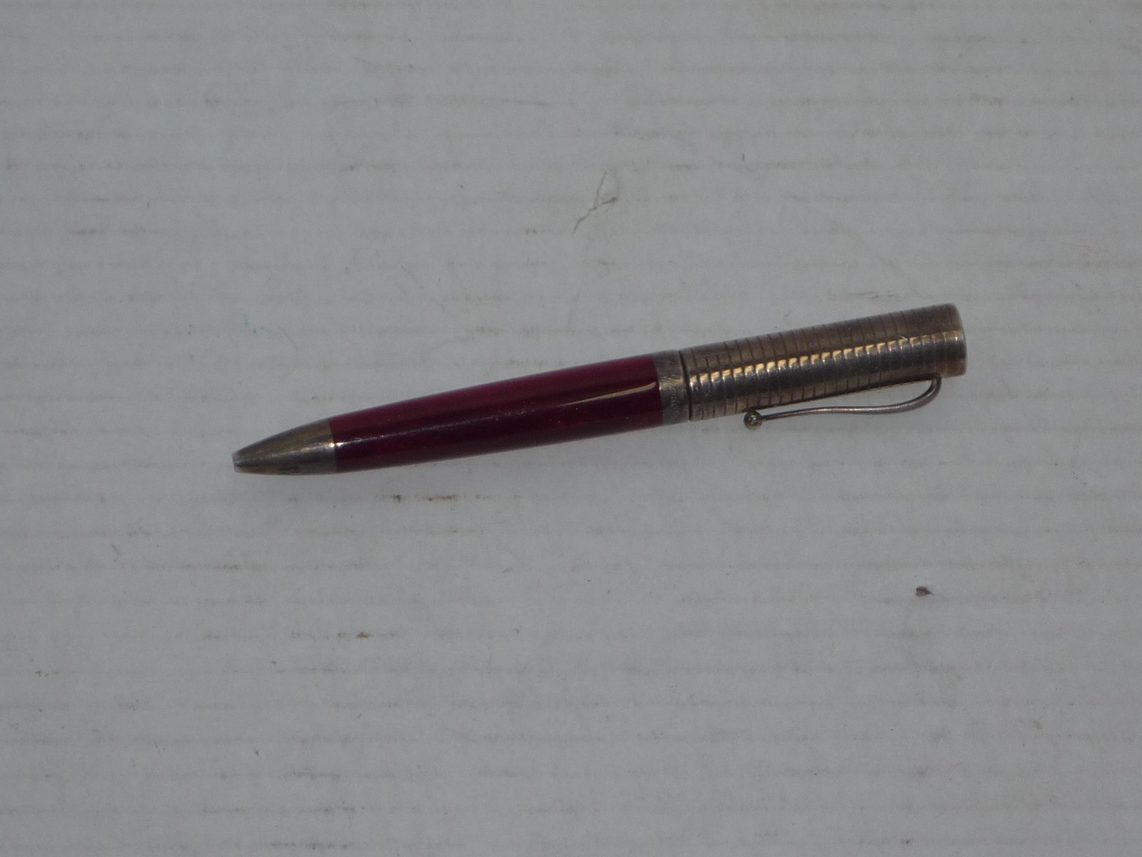 MONTEGRAPPA 1912 STERLING 925 ESPRESSIONE RED MARBLE CELLULOID BALLPOINT PEN
