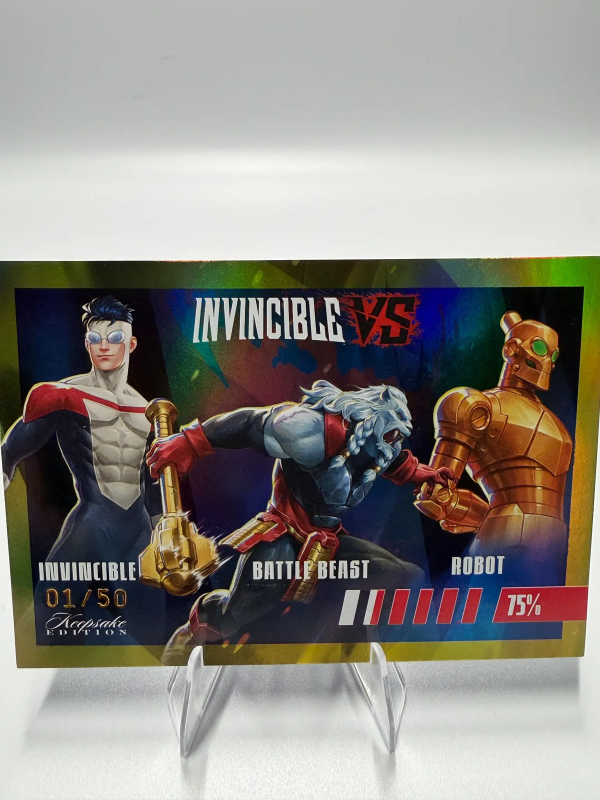 2026 Invincible VS Invincible Battle Beast Robot #53 01/50 Free Pack Included 2026 Invincible VS Invincible Battle Beast Robot #53 01/50 Free Pack Included