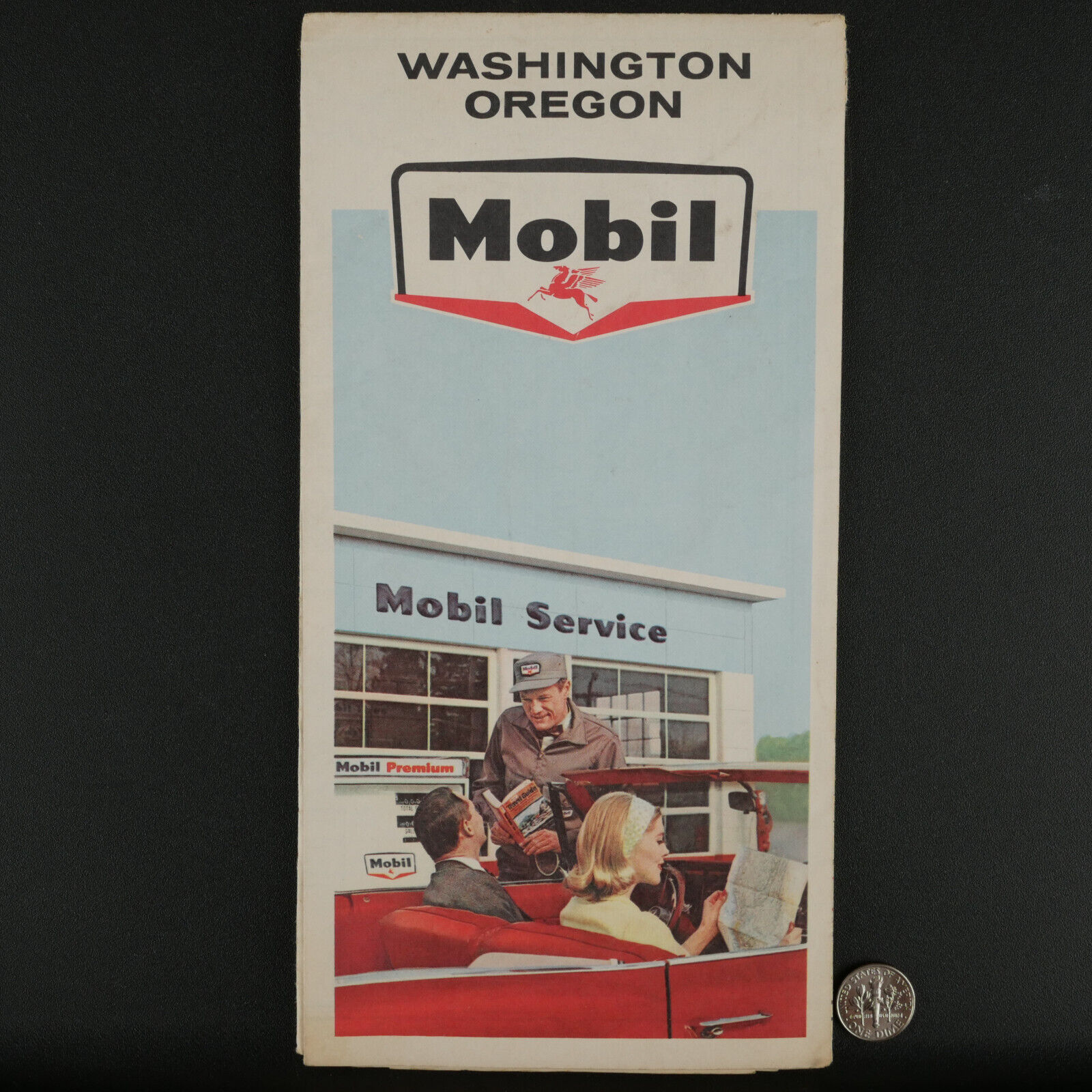 1965 Washington Oregon Mobil Map by Rand McNally & Co.
