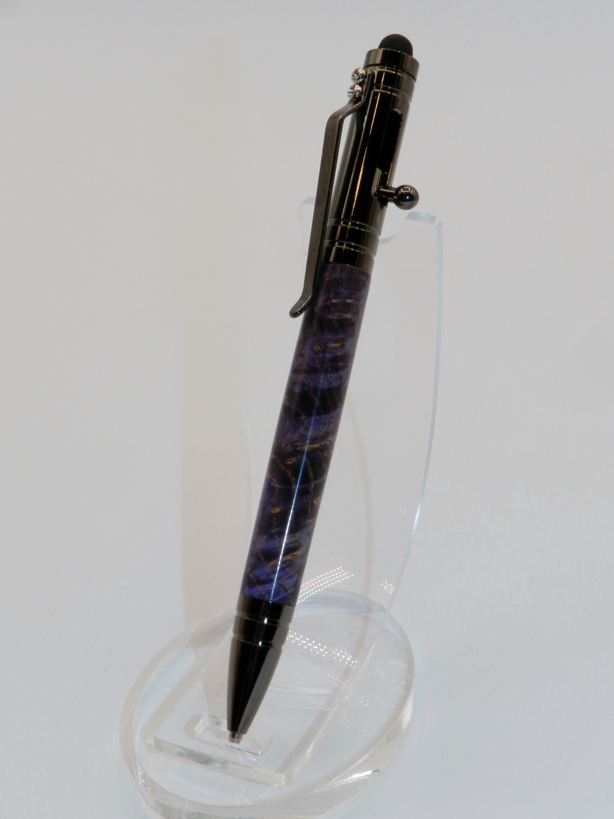Bolt action ballpoint pen. Handmade w/ Purple Box Elder Burl A great gift. #58