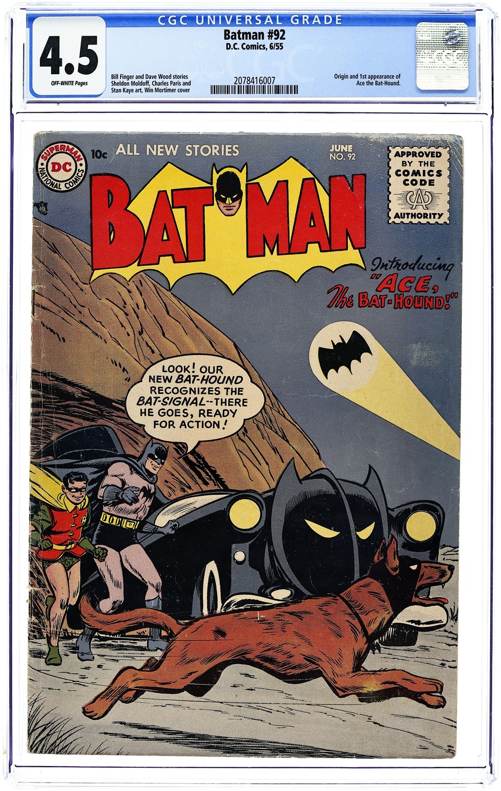 Batman #92 CGC 4.5 1955 2078416007 1st app. Bat-Hound
