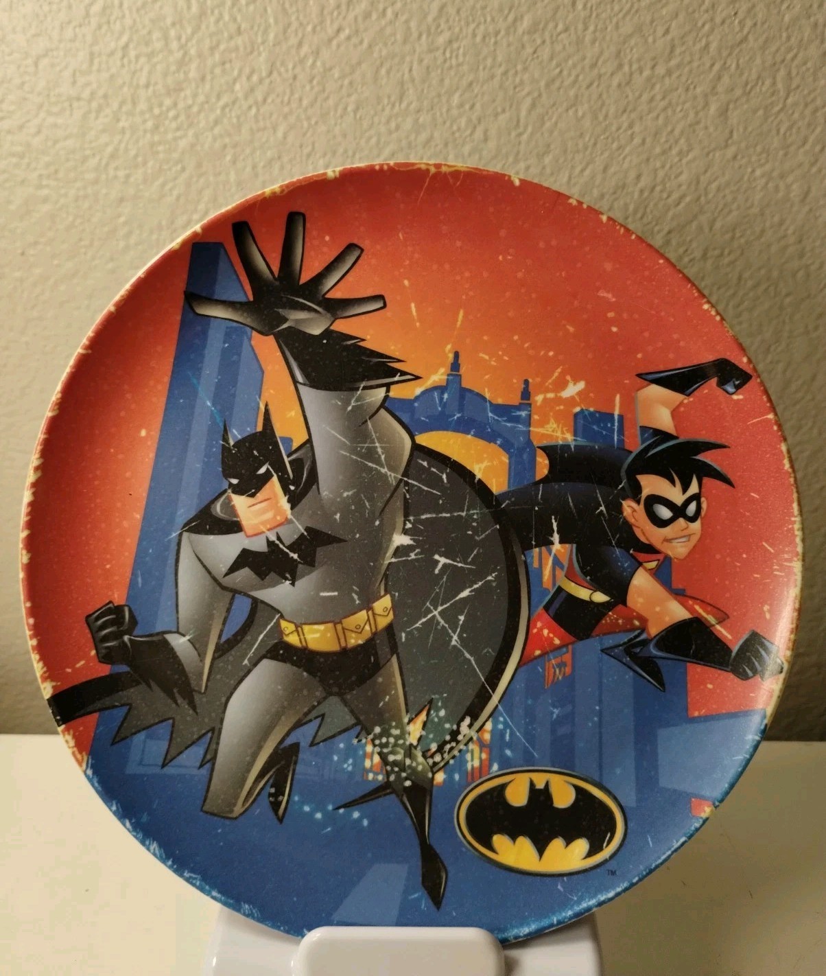 Vintage 1998 The New Adventures Of Batman & Robin Zak Plate - Fair Condition Vintage 1998 The New Adventures Of Batman & Robin Zak Plate - Fair Condition