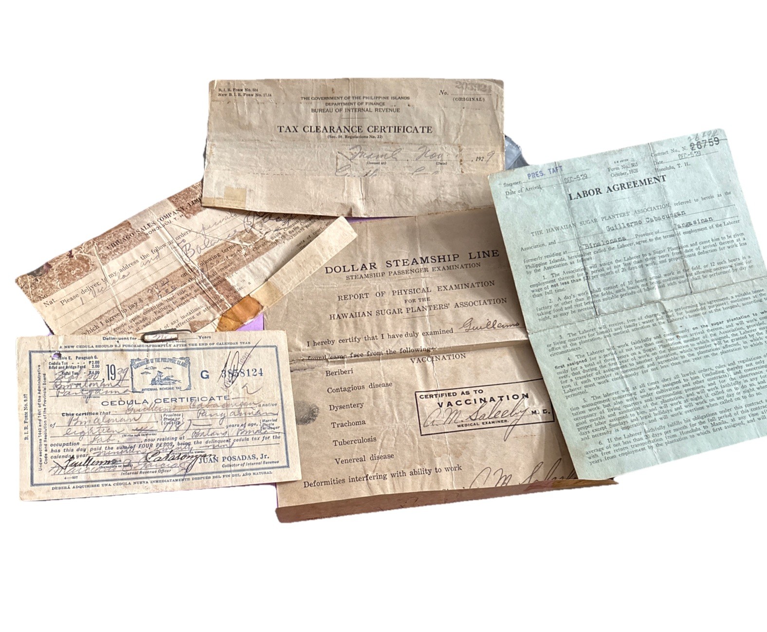 Historical Documents Taxes Hawaii Plantation Labor Document , Steamship Physical