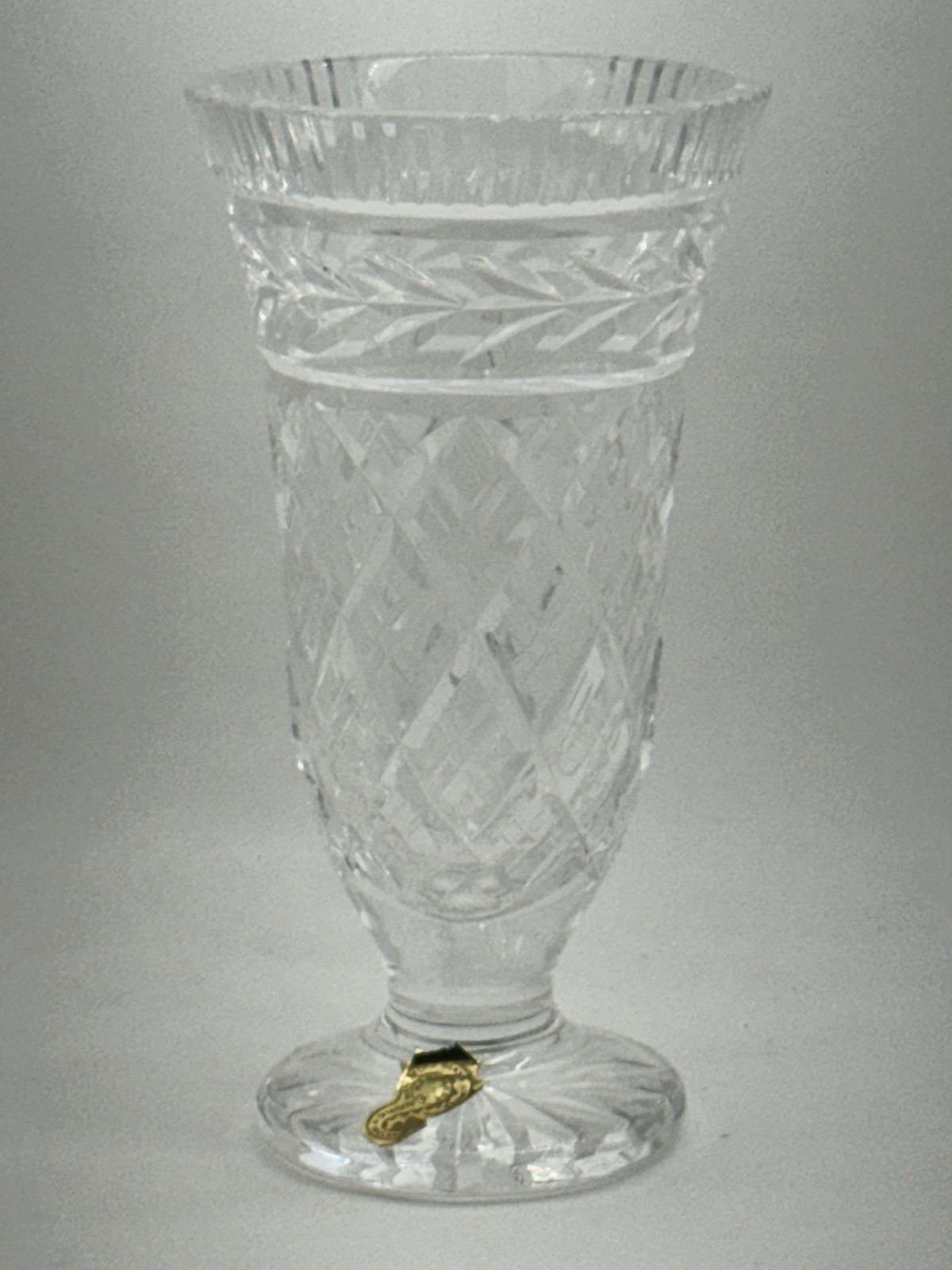 WATERFORD GEORGIAN CUT GLASS HERITAGE FOOTED VASE