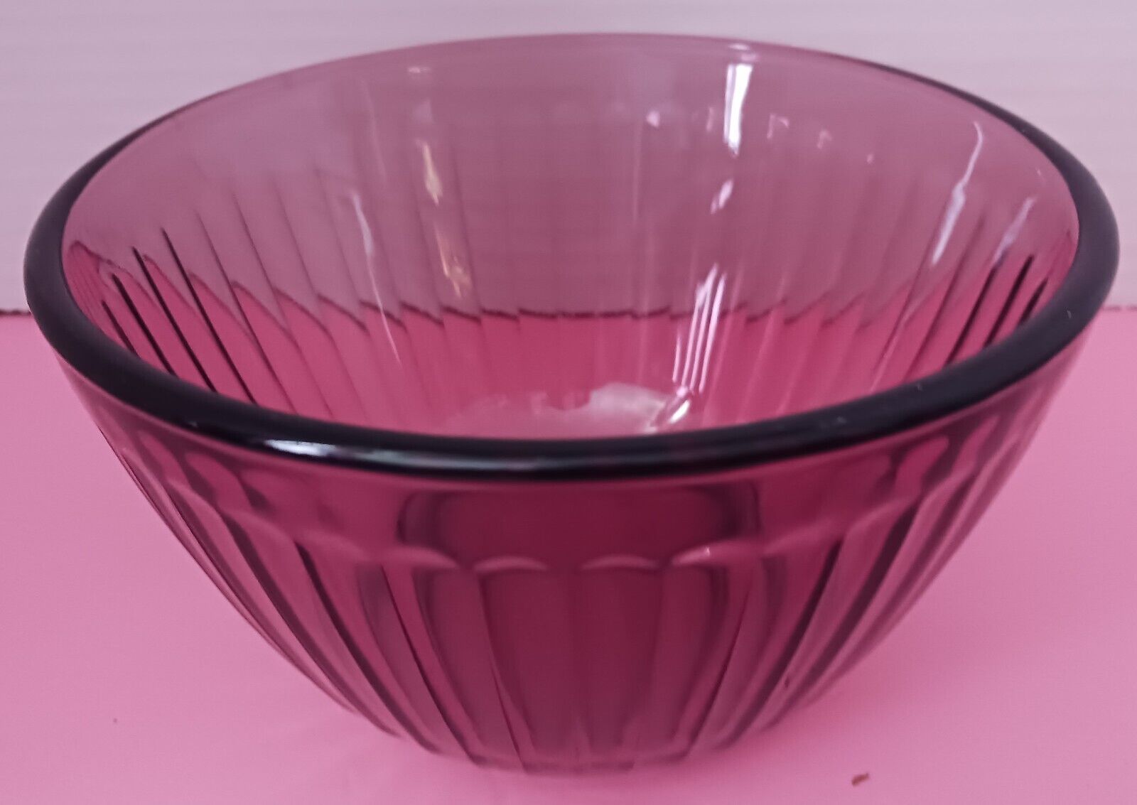  Pyrex Ribbed Cranberry Glass Mixing  Bowl 7401-S 3 cup 750ML