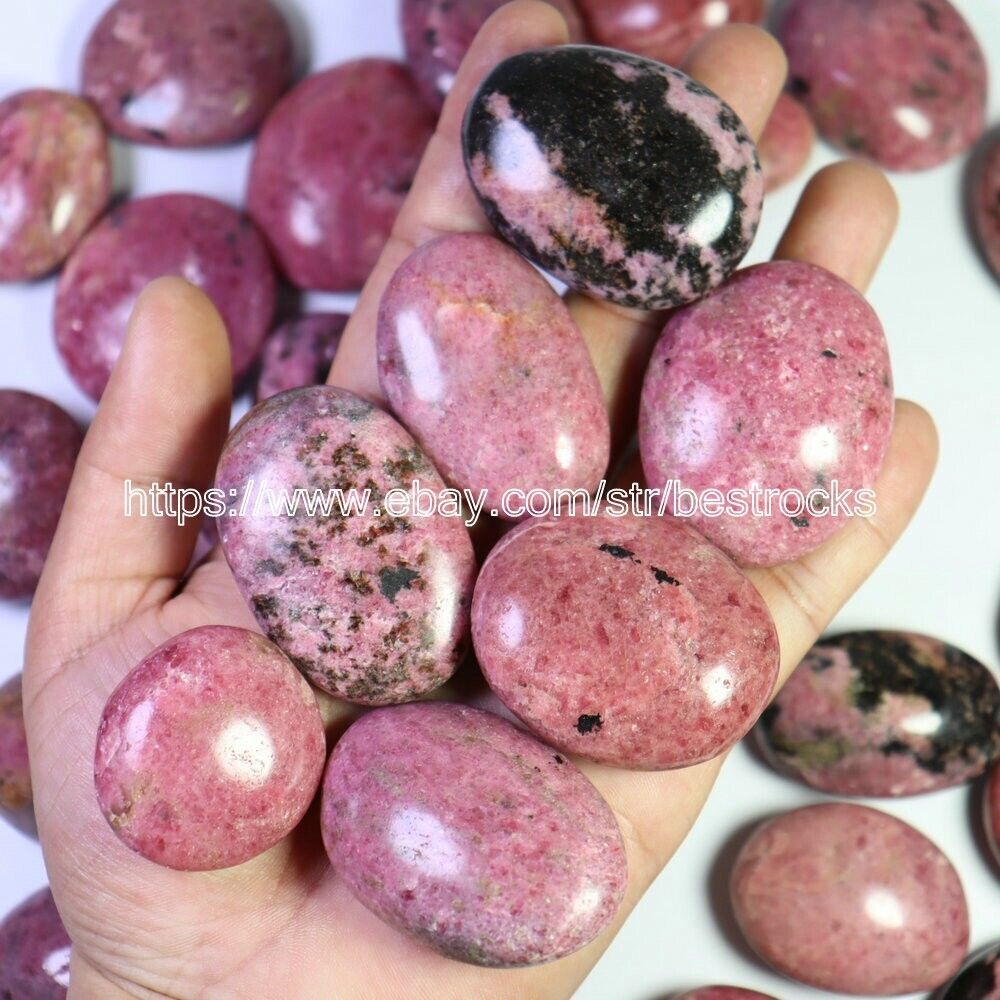 2.2lb Natural Beauty Red Rhodonite Polished Crystal Palm Stone Specimen Healing