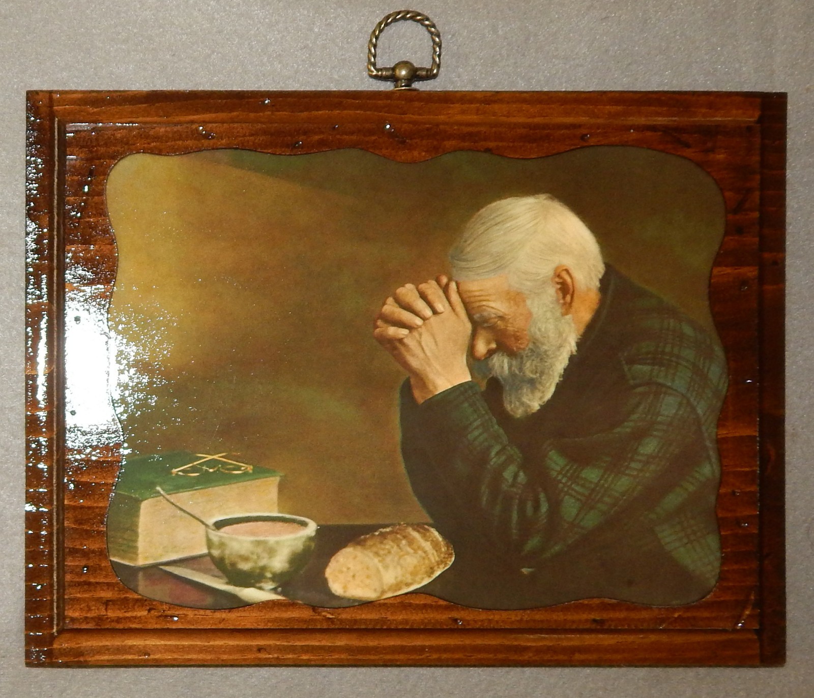 Vintage Grace Picture on Wood Plaque {about 11 3/4\ Vintage Grace Picture on Wood Plaque {about 11 3/4\