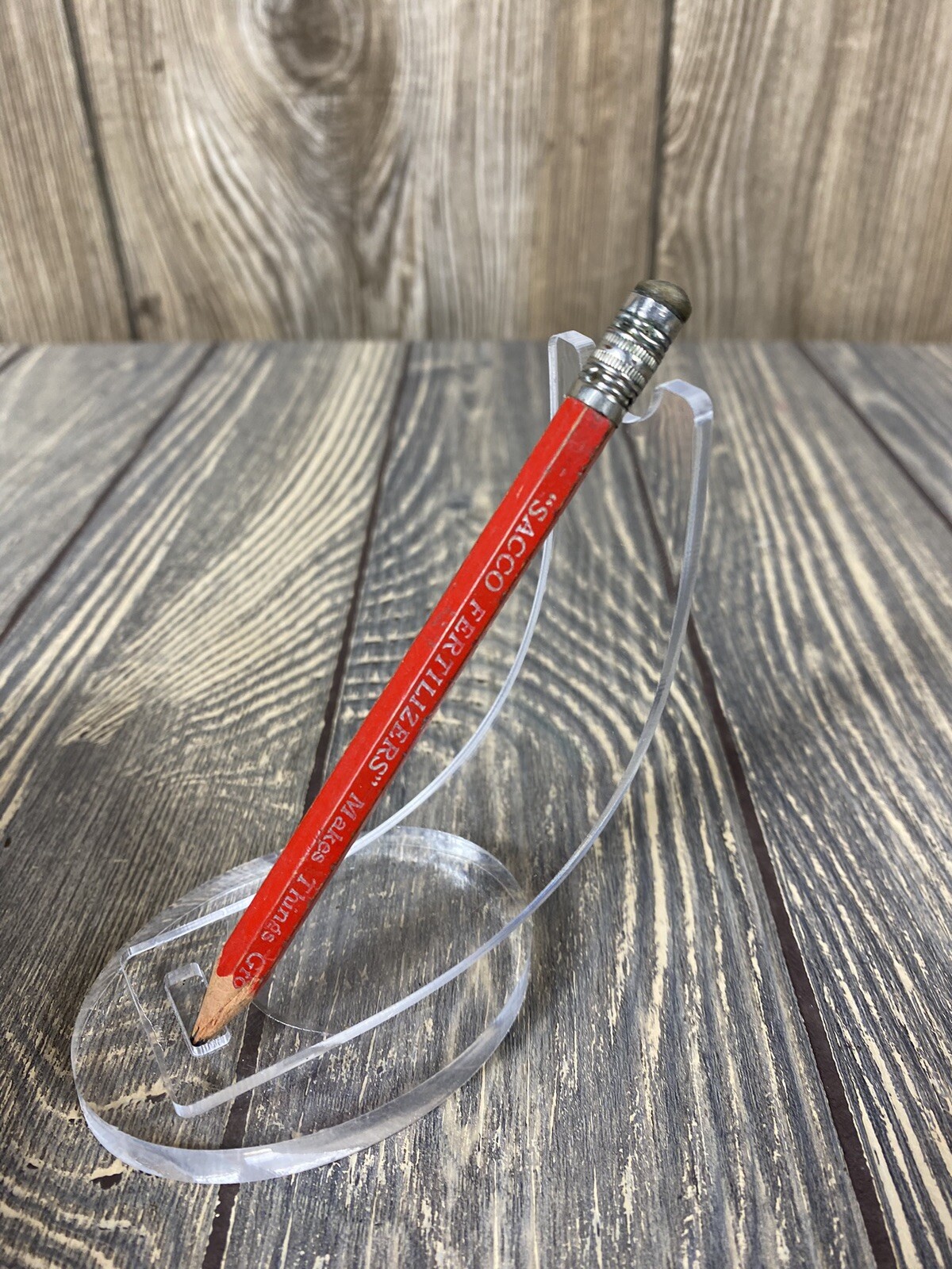 Vintage Sacco Fertilizers Makes Things Grow Red Advertisement Sharpened Pencil