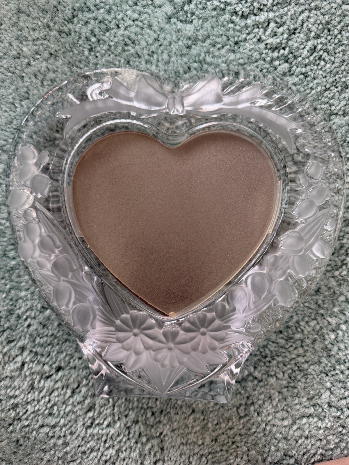 Mikasa Home Heavy Lead Crystal Heart Picture Photo Frame Used No Box Mikasa Home Heavy Lead Crystal Heart Picture Photo Frame Used No Box