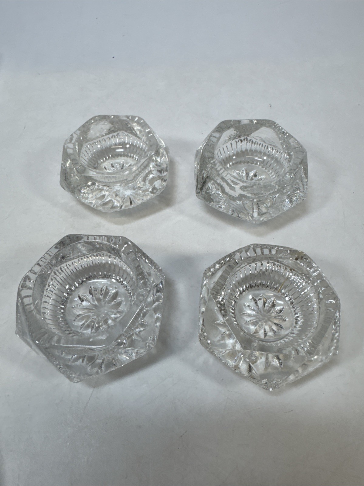 Glass Crystal Open Salts Set of 4 1.5\