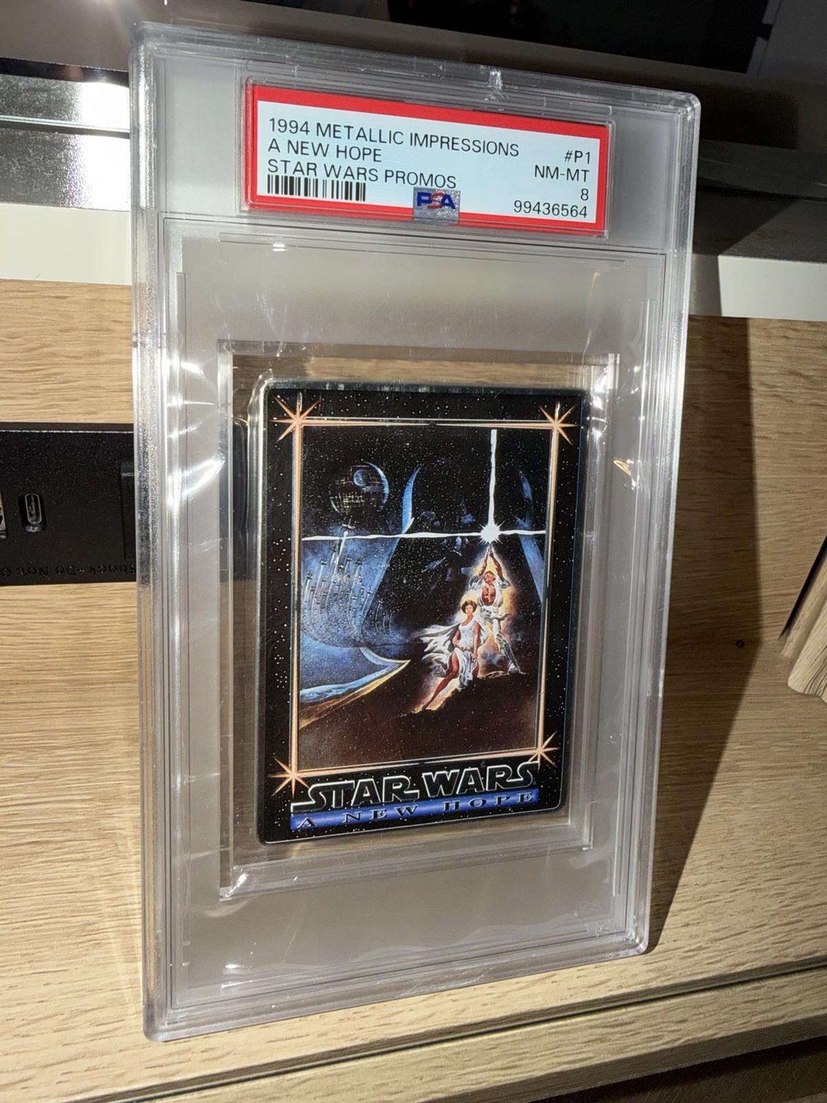 1994 Metallic Impressions A New Hope Star Wars Promo Card P1 PSA 8 NM-MT POP 1/2