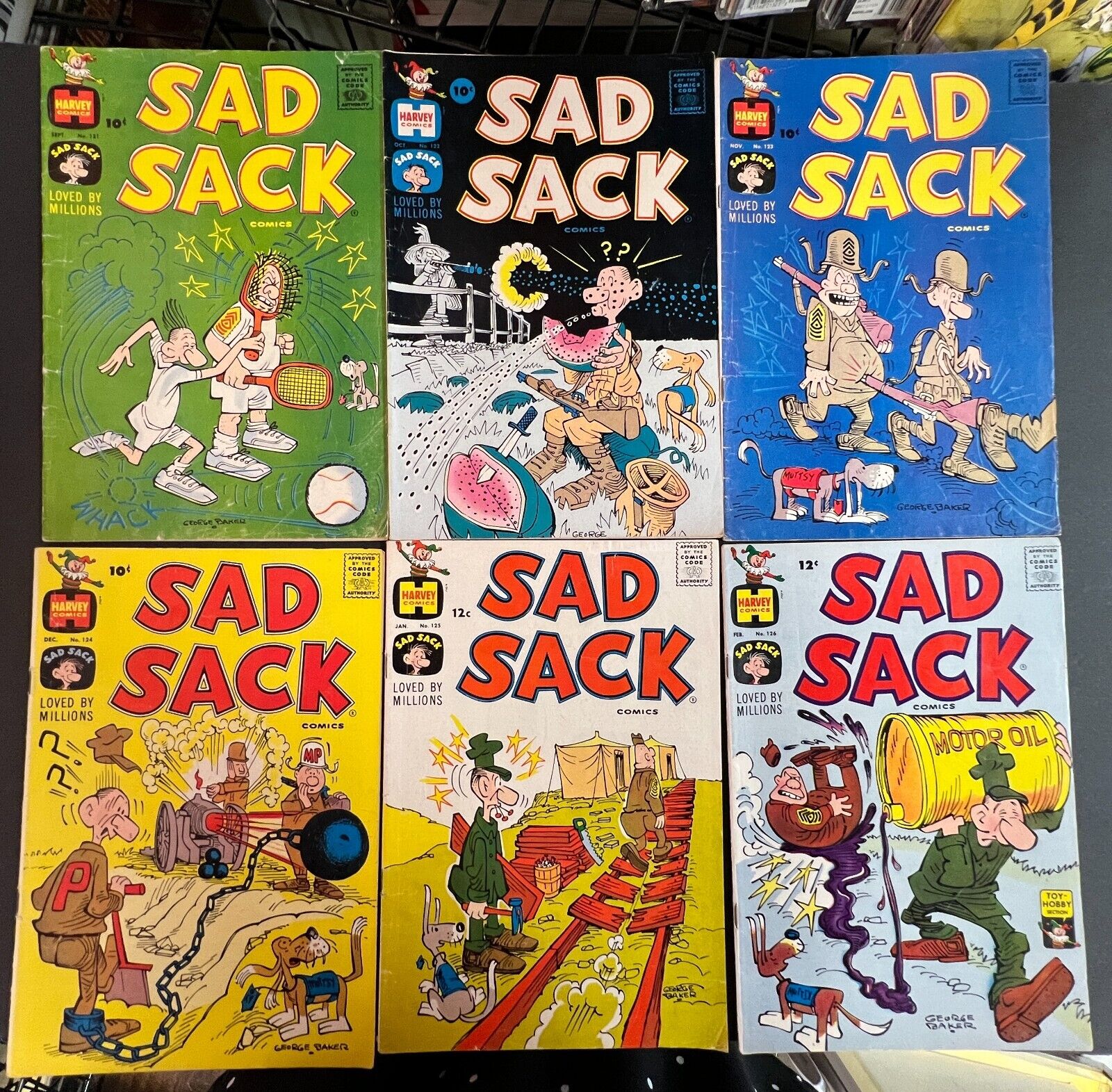 Sad Sack Lot of 10 #121-130 Harvey Comics VG