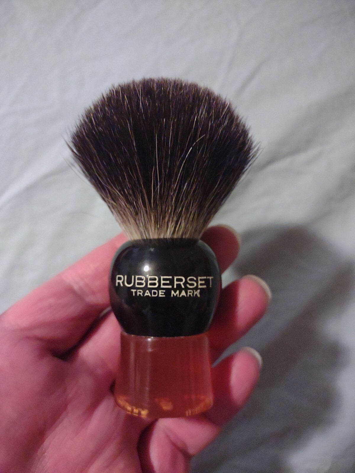 Vintage Rubberset Shave Brush New 20mm Black Badger Knot