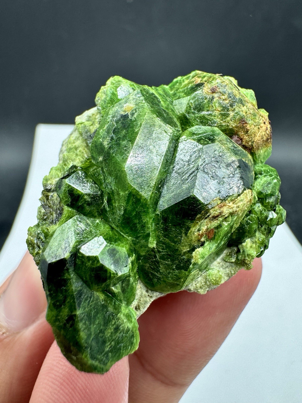 340 Cts Beautiful Demantoid Green Garnet Crystal Cluster On Matrix Specimen