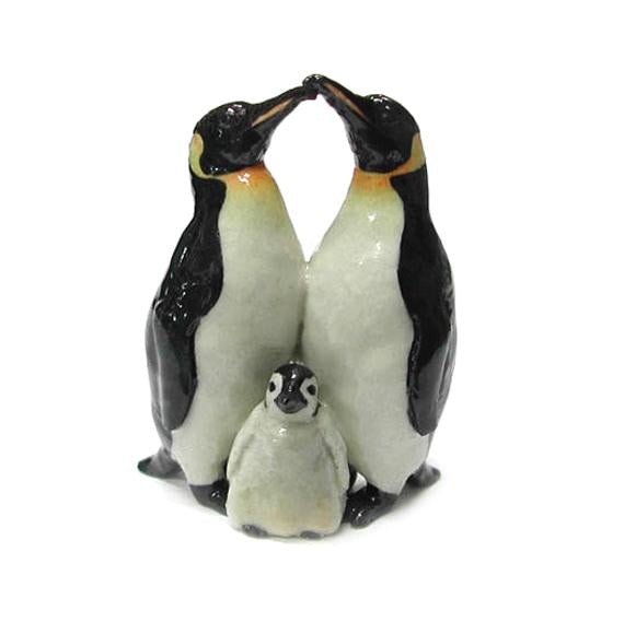 Northern Rose Penguin Family - Home Decor Animal - Miniature Porcelain Figurine