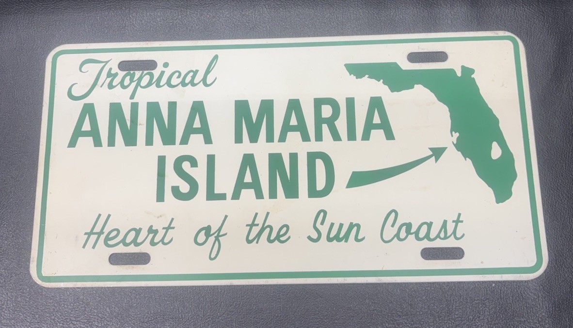 Vintage Anna Maria Island Florida Souvenir Booster License Plate