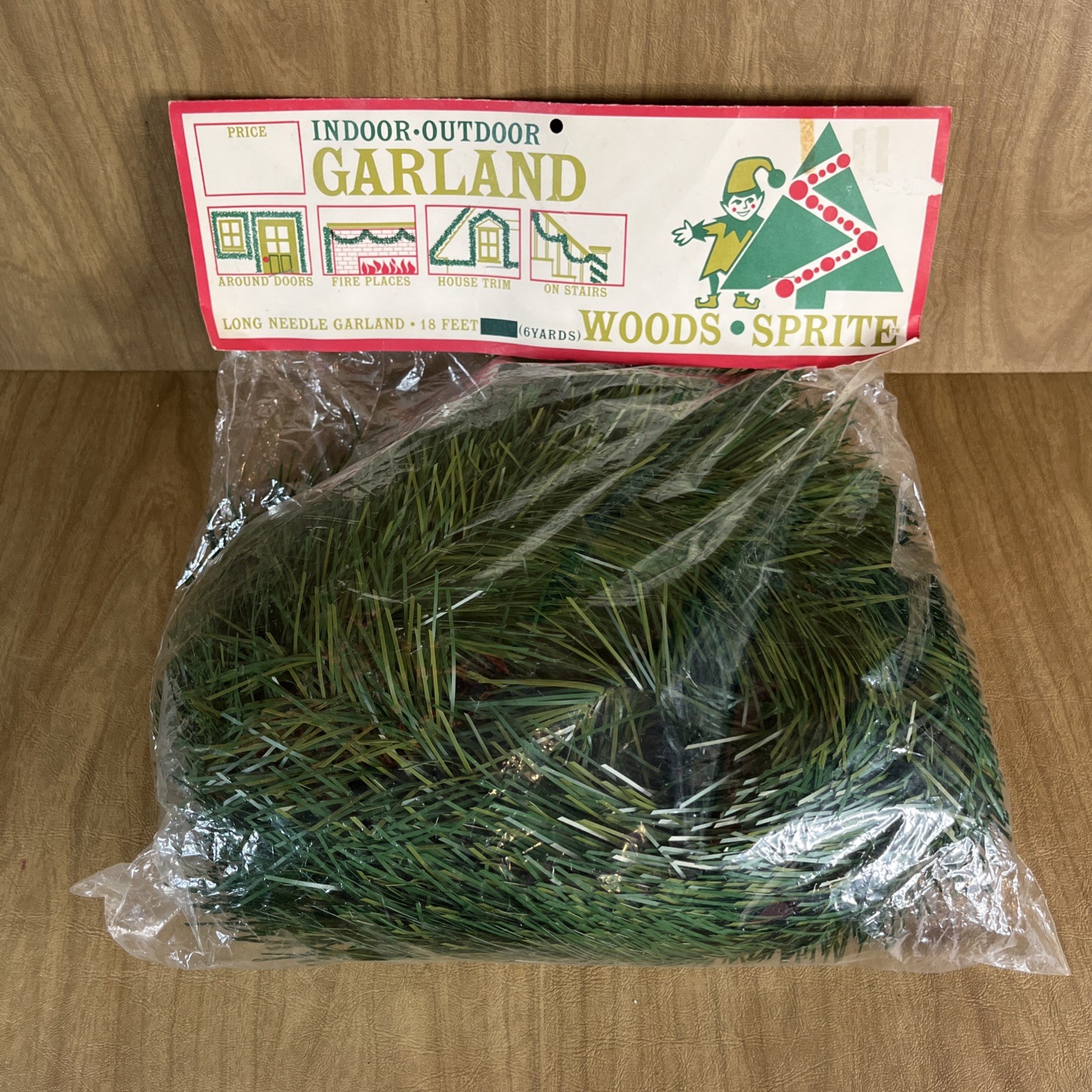Vintage Carey McFall Woods Sprite Long Needle Garland 18 Ft Christmas Decor NOS