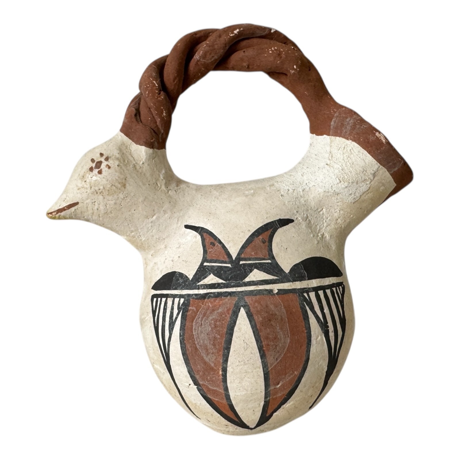 Vintage Native American Acoma Pueblo Pottery Bird Effigy Pot (Signed, Toribio)