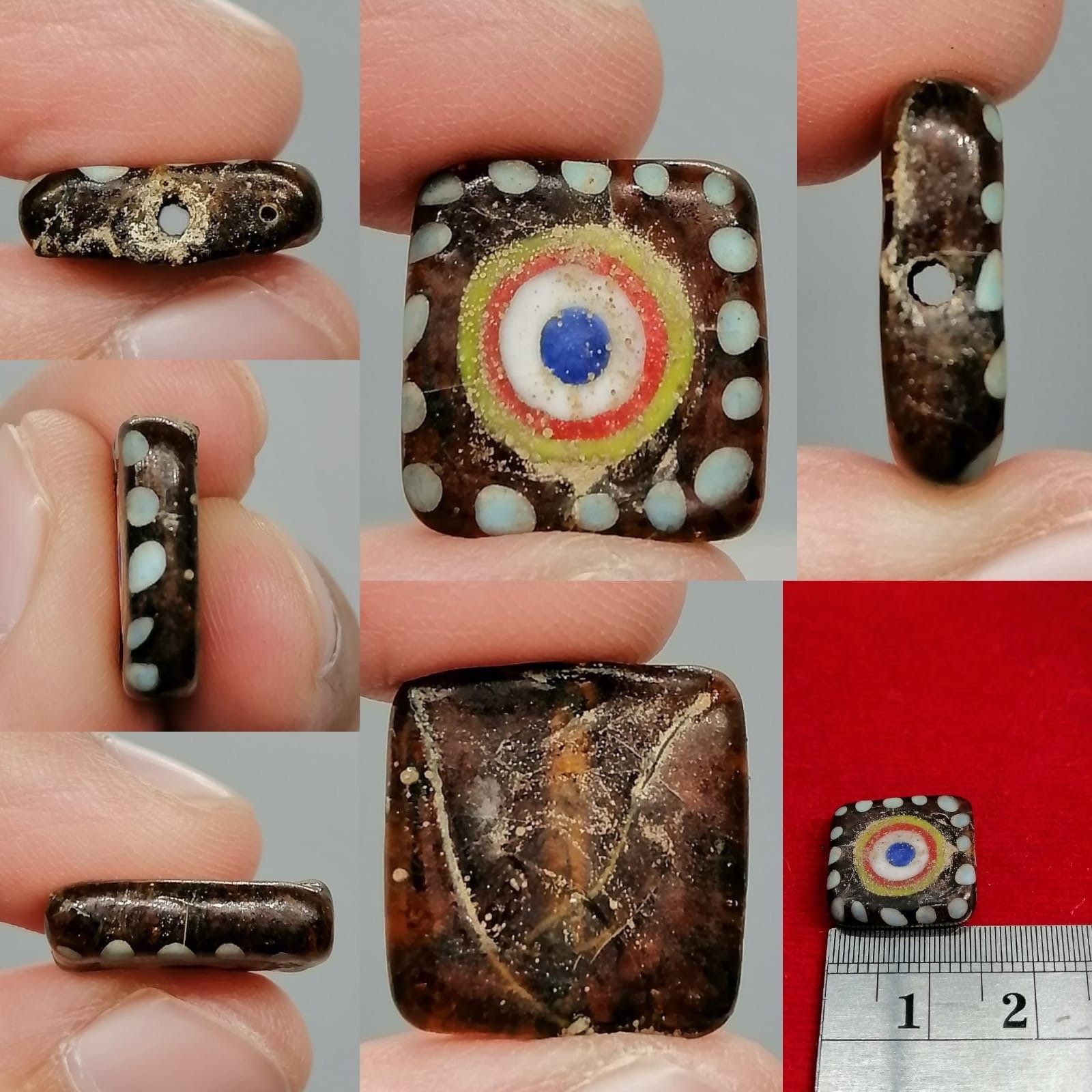 Excellent rare Roman glass wonderful eye good luck bead amulet
