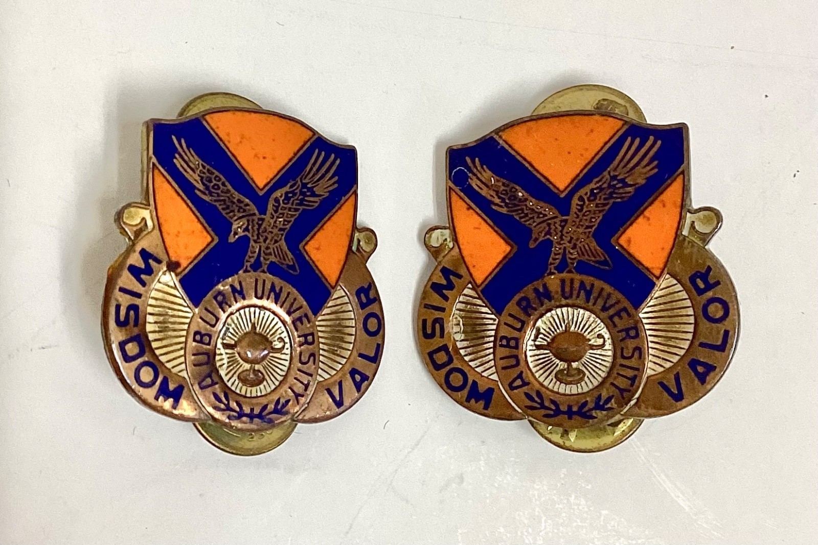 Lot of 2 Vintage Auburn University Army ROTC DUI DI Unit  Pins