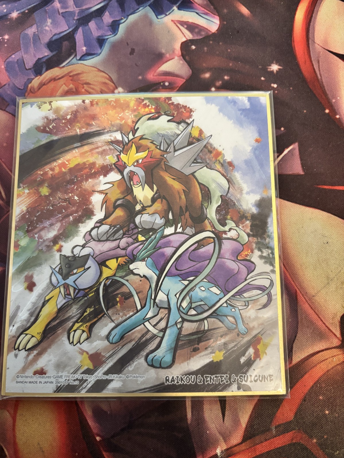Raikou Entei Suicune Pokemon Official Shikishi Board Japanese Ink Art Collection