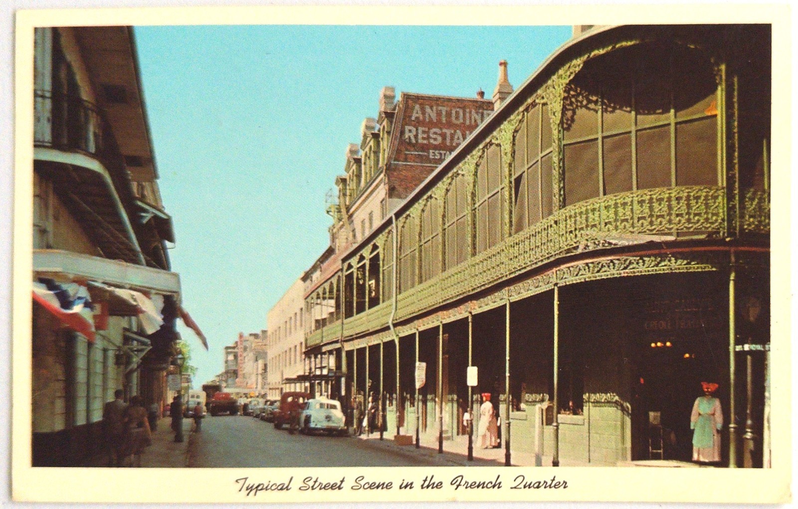 New Orleans, LA - Louisiana Vintage French Quarter Street Scene Postcard 1960s New Orleans, LA - Louisiana Vintage French Quarter Street Scene Postcard 1960s