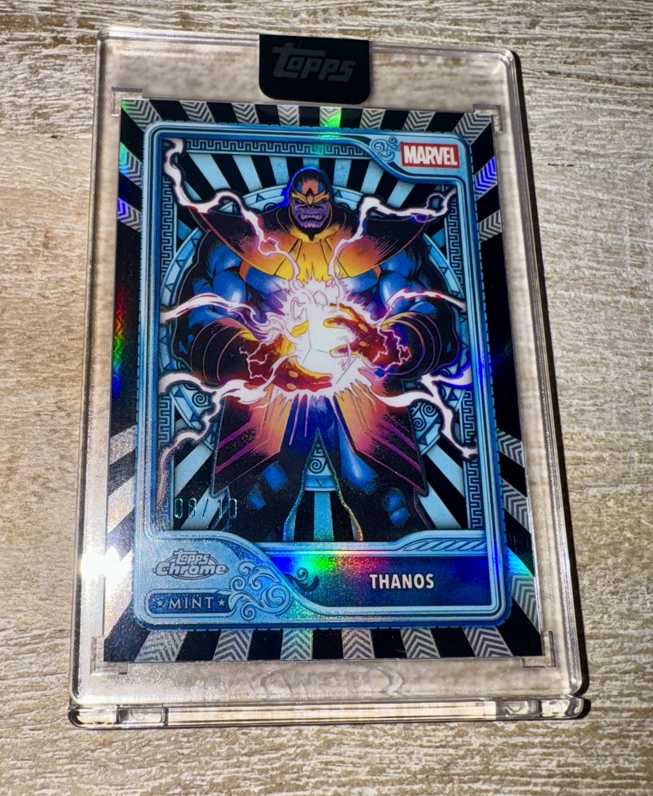 2026 Topps Marvel Mint Thanos #117 Platinum Black Refractor 08/10 SSP Encased