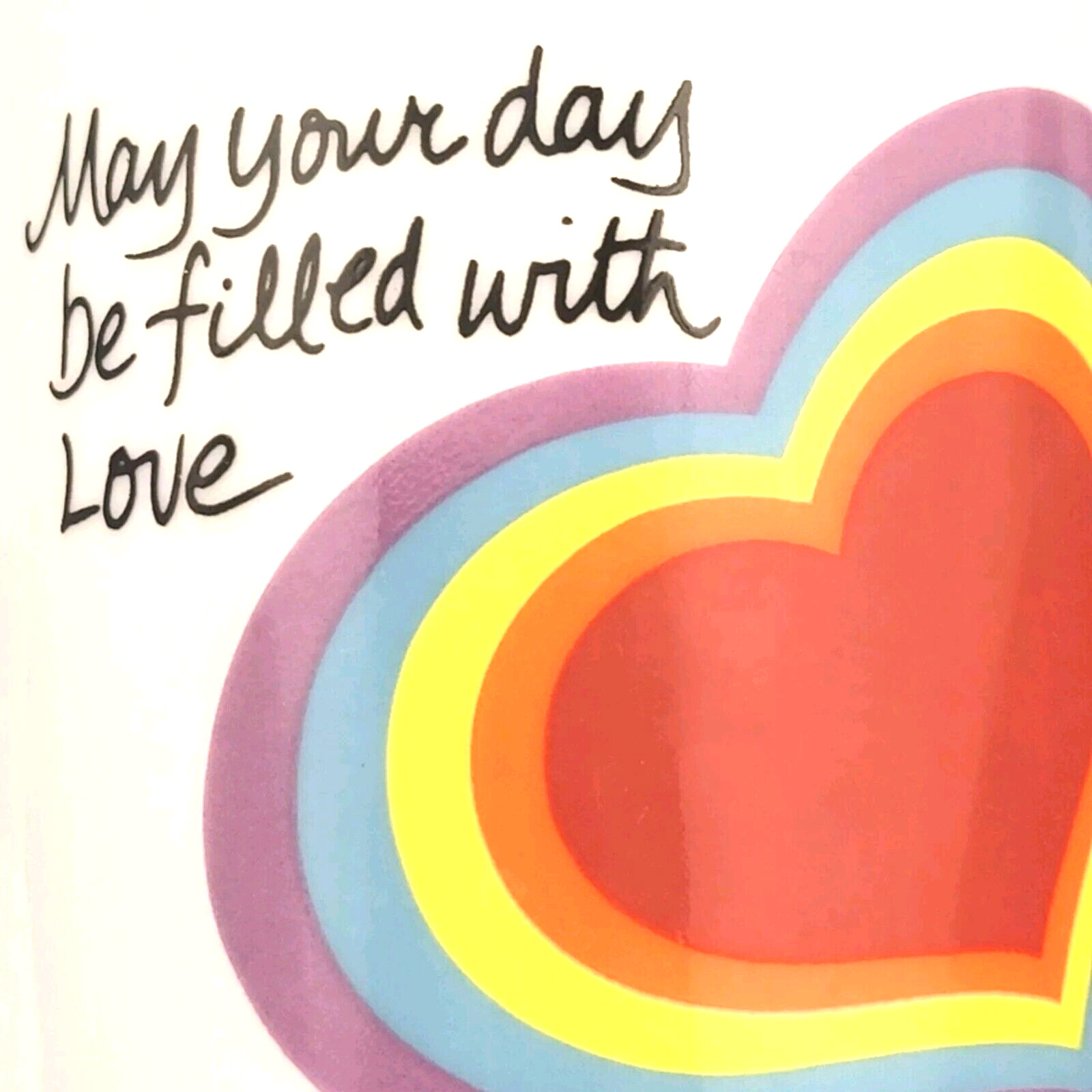 1983 Avon Love Mug Cup VTG May Your Day Be Filled With Love Rainbow Heart LGBTQ+