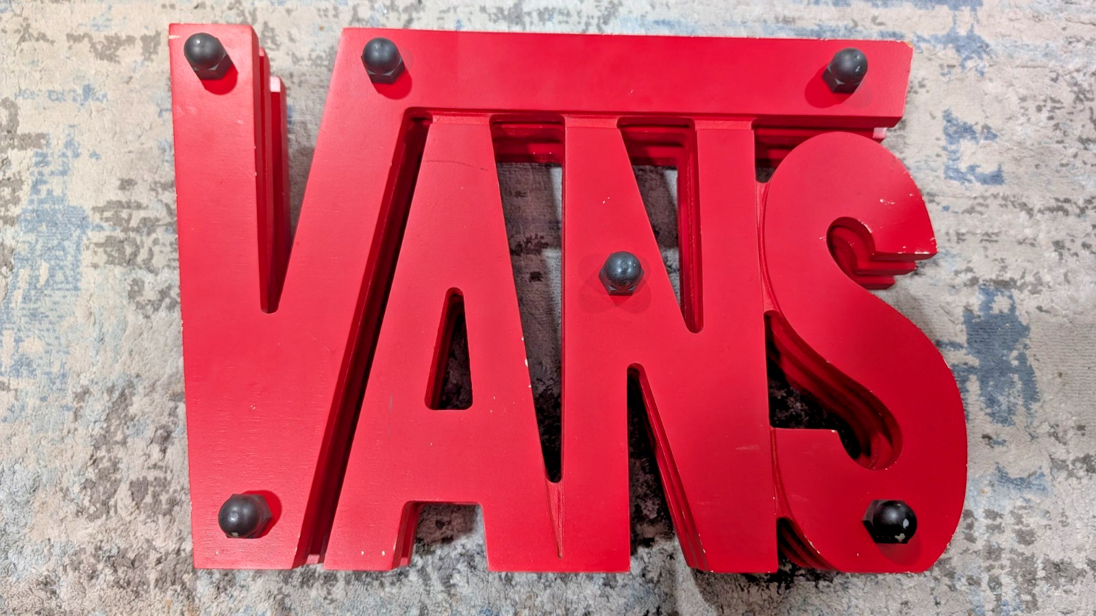 Vintage VANS 3D Layered Retail Store Display Sign Red 16x11 Skateboard Decor