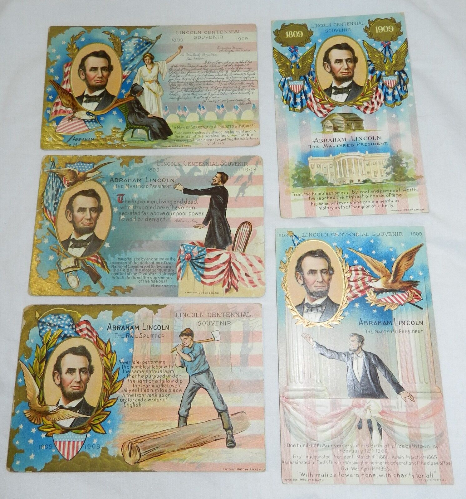 Lot of 57 Vintage Abraham Lincoln related Postcards