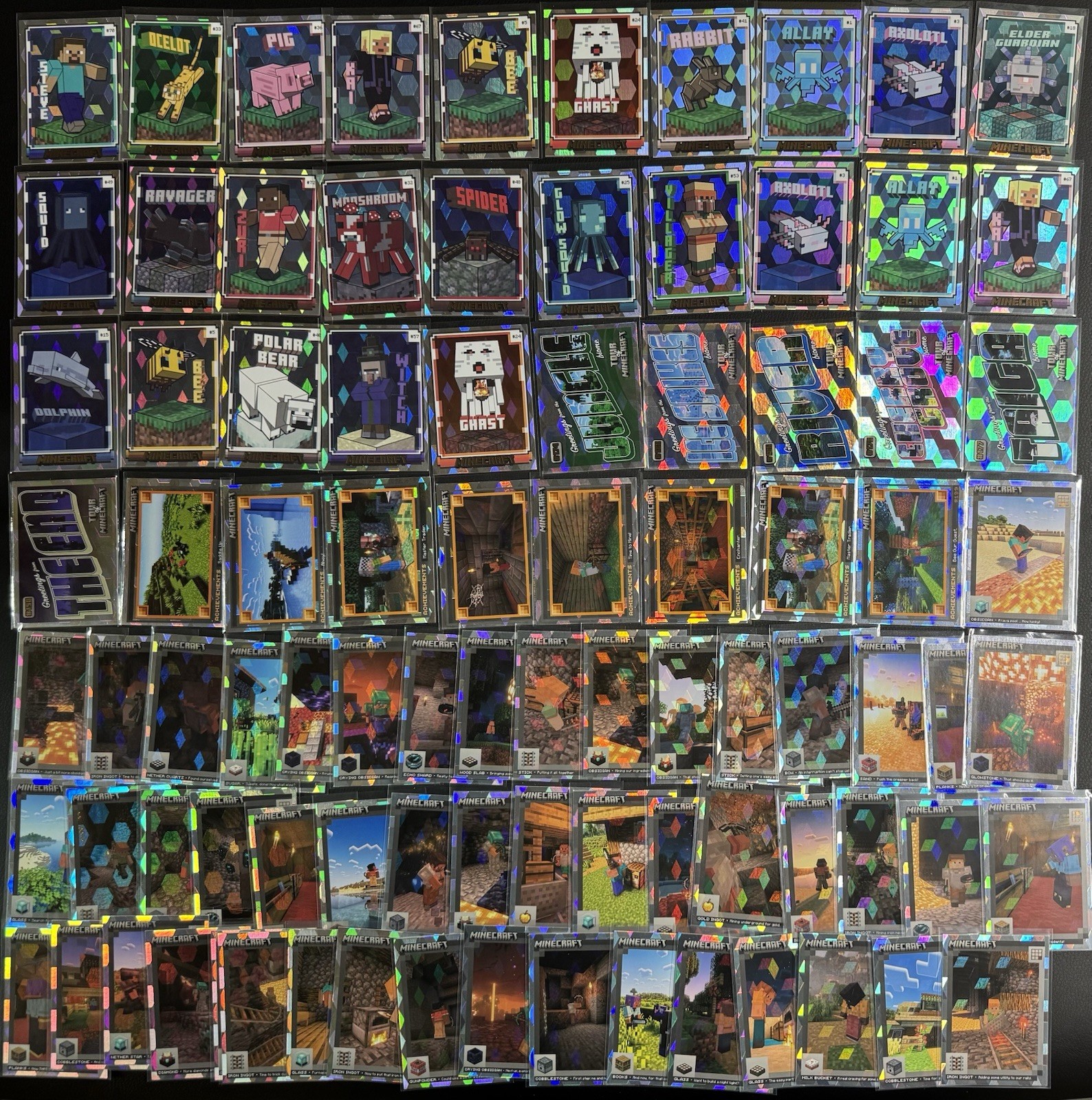 2024 Panini Minecraft Lot Foil/Parallel/#’d Cubic Stone Chrome Iron 286 Cards