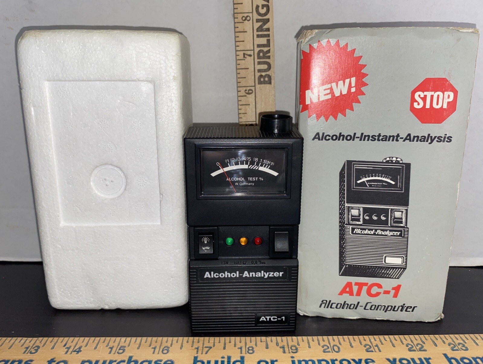 Vintage Alcohol-Instant-Analysis ATC-1 Breathalyzer W/Original Box-Still Works