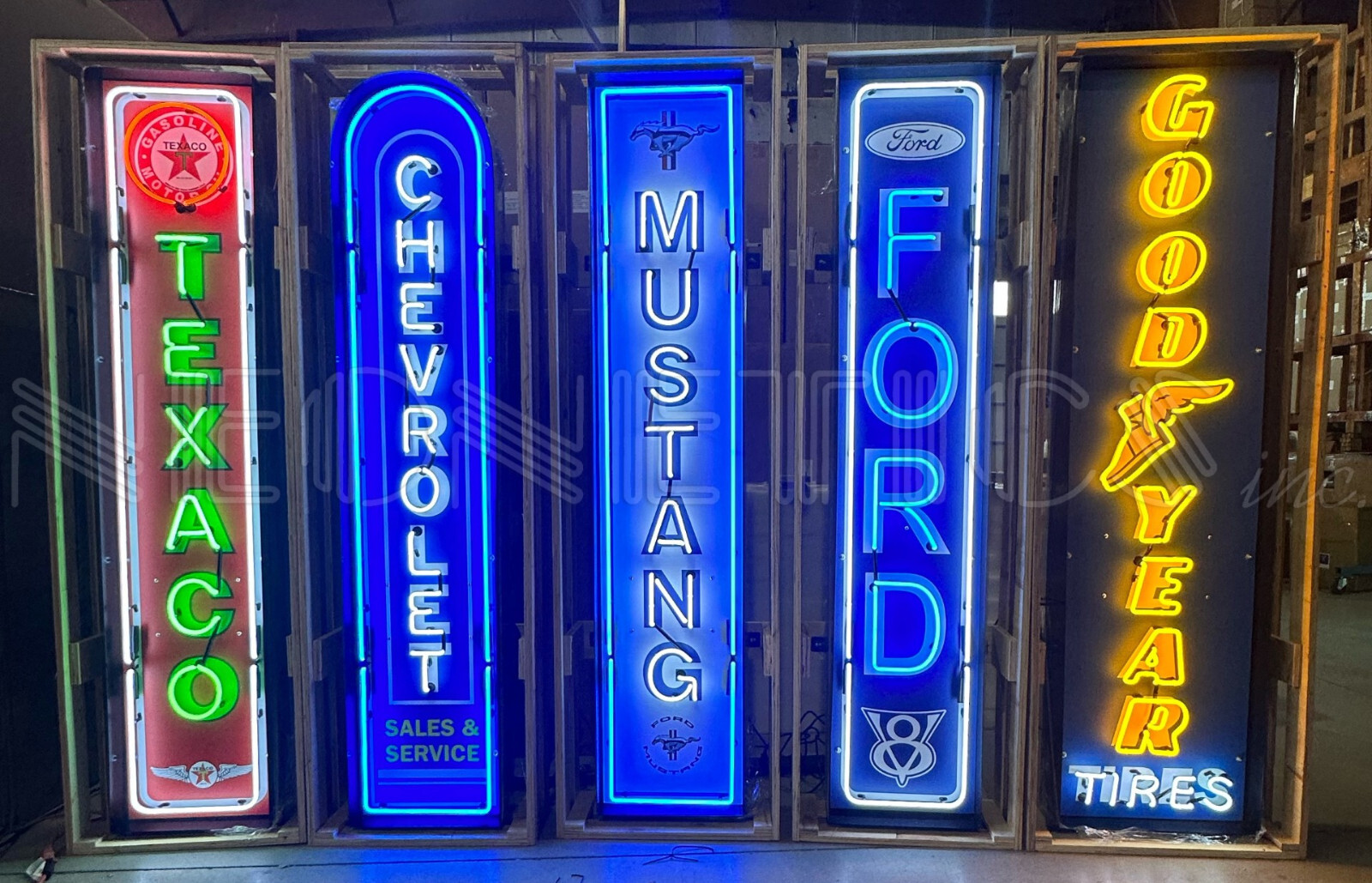 5 Huge Neon sign solid steel Cases 72\