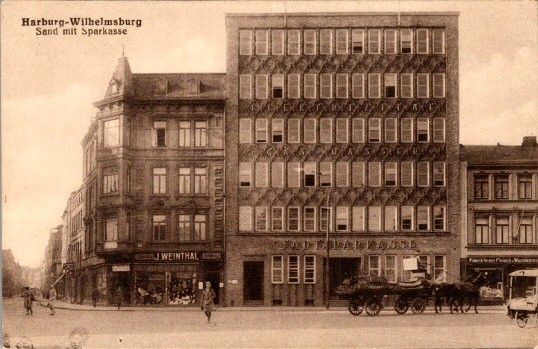 Early 1900s Harburg Wilhelmsburg Germany Sand Street Sparkasse Postcard